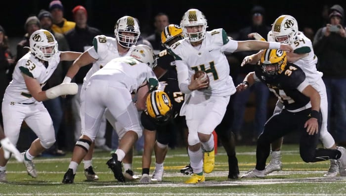 Medina High quarterback Drew Allar was named Ohio's Mr. Football after throwing for 4,444 yards during his senior season. (Mike Cardew/Akron Beacon Journal)